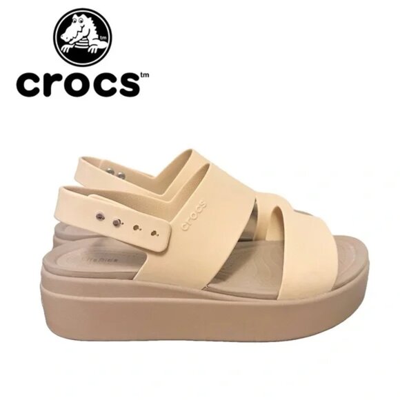 CROCS Brooklyn Low Wedge Sandals Size 9 - Picture 1 of 5